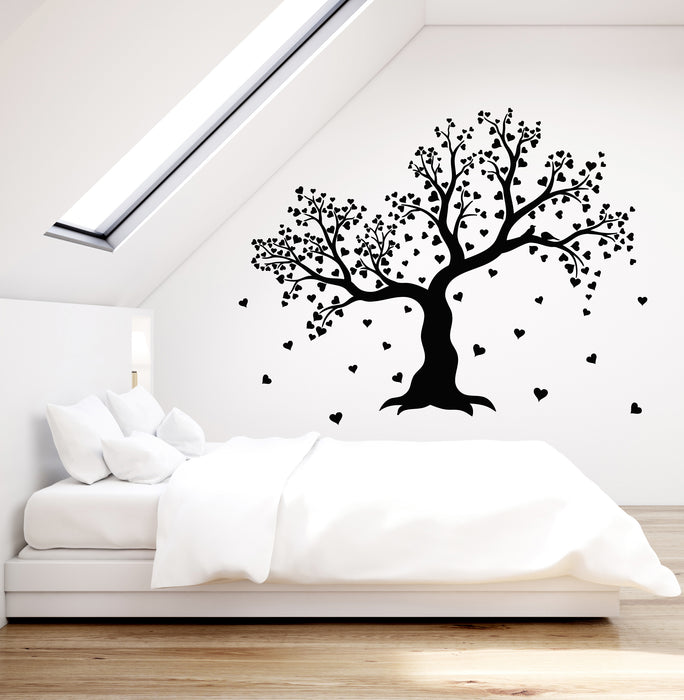 Vinyl Wall Decal Romantic Love Tree Branch Heart Bedroom Art Stickers Mural (g1618)