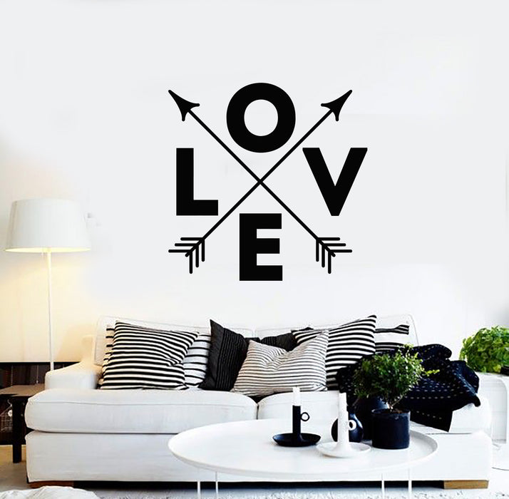 Vinyl Wall Decal Positive Love Arrow Romantic Bedroom Art Stickers Mural (g579)