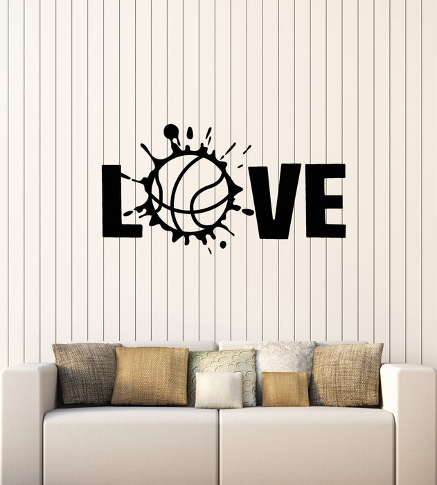 Autocollant mural en vinyle Love Volleyball Ball Sport Beach Game Stickers Mural (g3663)