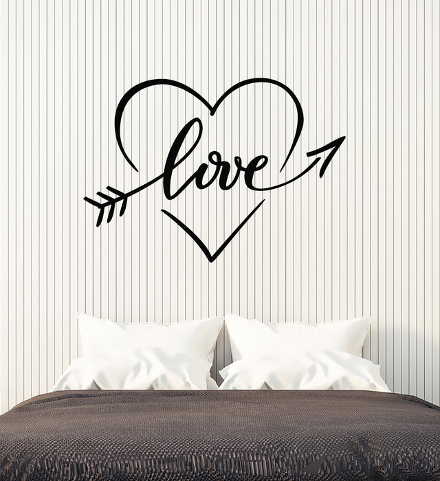 Vinyl Wall Decal Girl Room Heart Kisses Love Romance Arrow Stickers Mural (g7280)