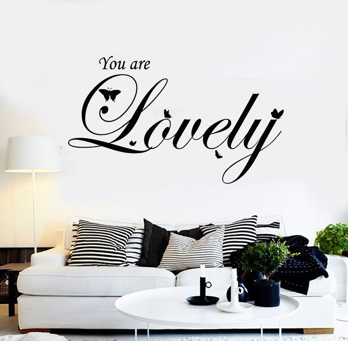 Autocollant mural en vinyle avec inscription « You Are Lovely » pour chambre de fille (g5411)