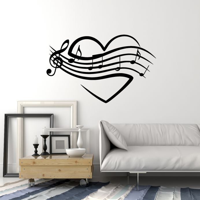 Vinyl Wall Decal Musical Notes Love Music School Shop Decor Stickers M ...