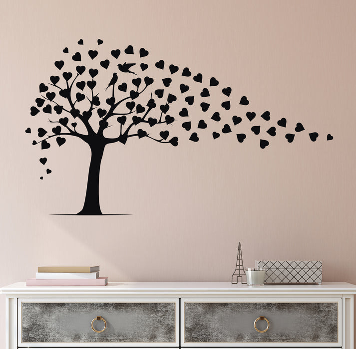 Love Tree Vinyl Wall Decal Romantic Nature Hearts Stickers Mural (k139)