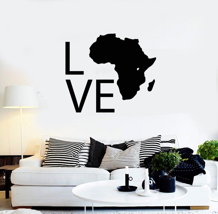 Vinyl Wall Decal African Continent Symbol Geography Love Stickers Mural (g4318)