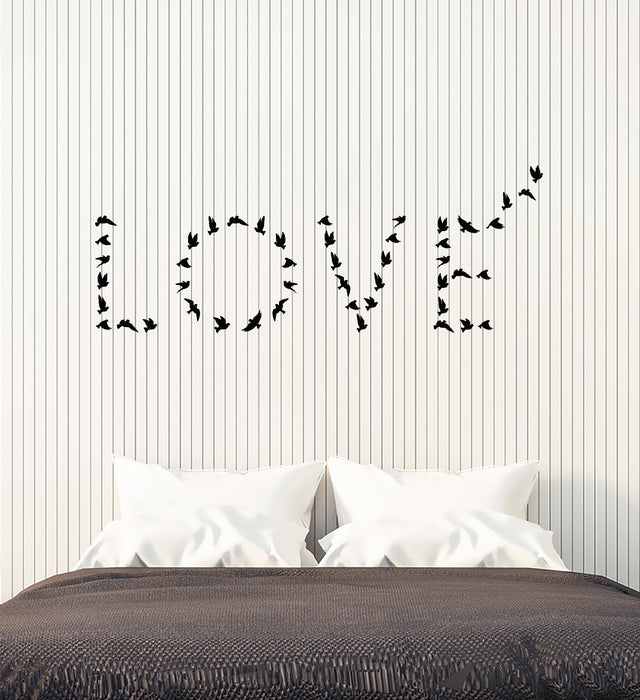 Vinyl Wall Decal Lettering Words Love Birds Patterns Girl Room Romance Stickers Mural (g7546)