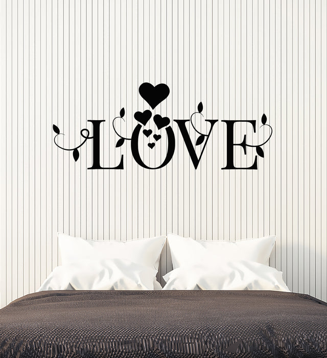 Vinyl Wall Decal Love Heart Lettering Home Romance Interior Stickers Mural (g7902)