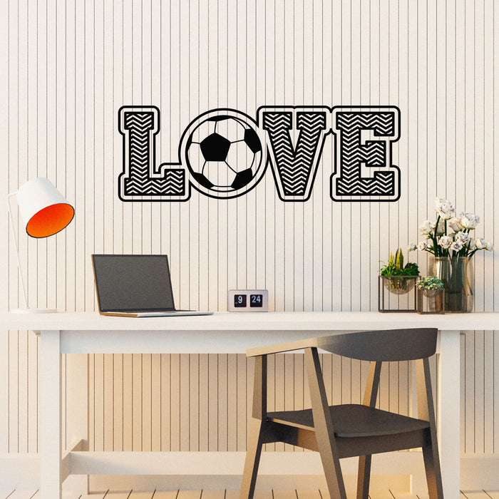 Vinyl Wall Decal Ball Love Soccer Team Game Sport Teen Room Stickers Mural (g8145)