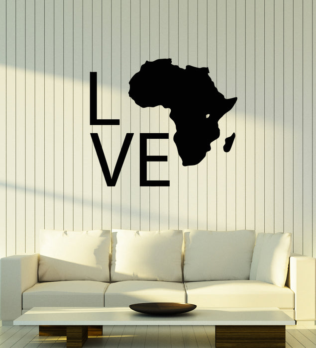 Vinyl Wall Decal African Continent Symbol Geography Love Stickers Mural (g4318)