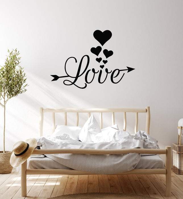 Vinyl Wall Decal Love Lettering Words Romance Decor Hearts Stickers Mural (g7462)