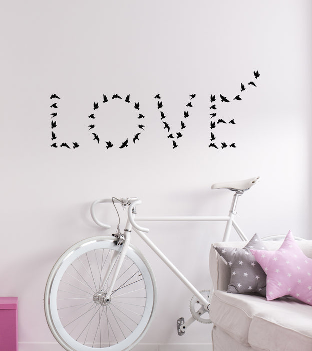 Vinyl Wall Decal Lettering Words Love Birds Patterns Girl Room Romance Stickers Mural (g7546)