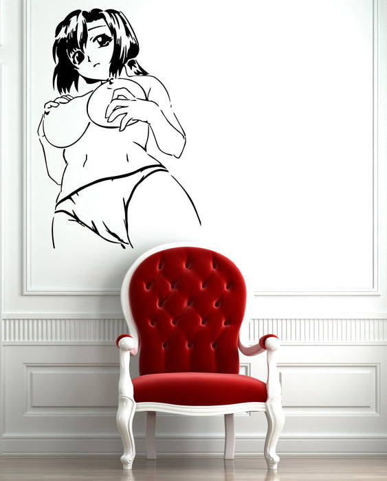 Vinyl Decal Wall Sticker Beautiful Naked Woman Anime Manga Sexy Hot Girl Decor for Adult Bedroom Unique Gift (m001)