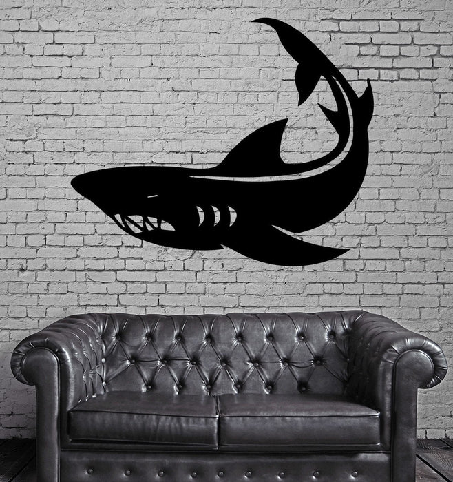 Wall Mural Vinyl Art Sticker Shark Sea Ocean Predator Decor Unique Gift (m101)