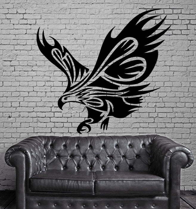 Sticker mural en vinyle avec ailes d'aigle volantes, décoration artistique pour oiseaux, cadeau unique (m112) 
