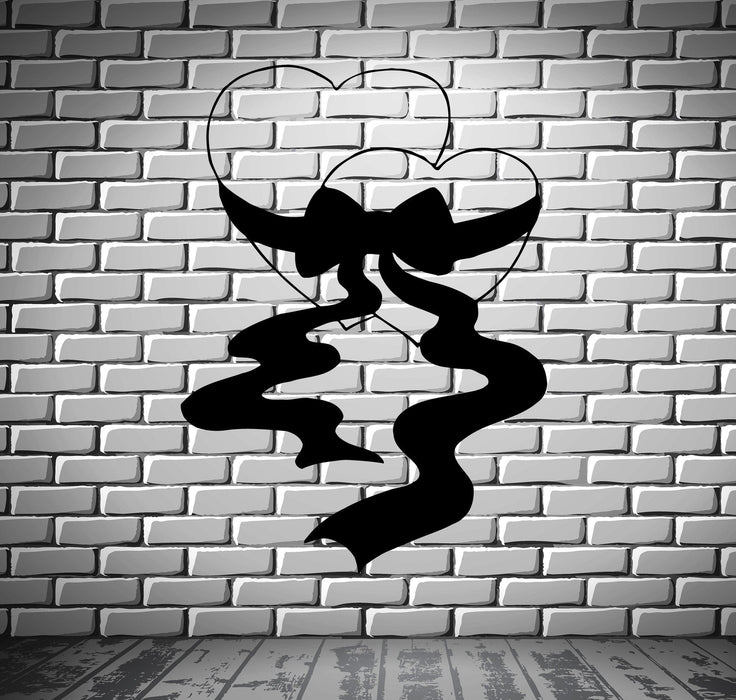 Autocollant mural en vinyle avec cœurs d'amour, cadeau emballé, décoration de Saint-Valentin, cadeau unique (m140) 