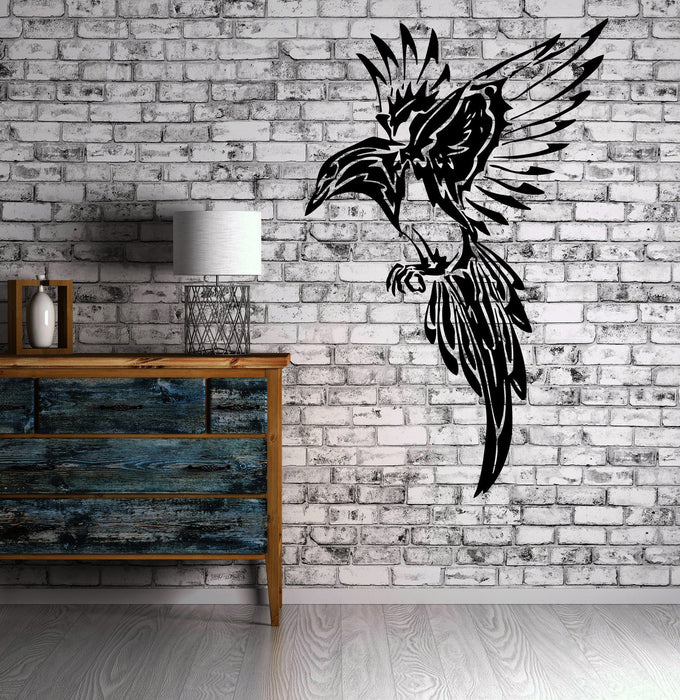 Sticker mural en vinyle Motif oiseau moqueur Décoration tribale Cadeau unique (m155) 