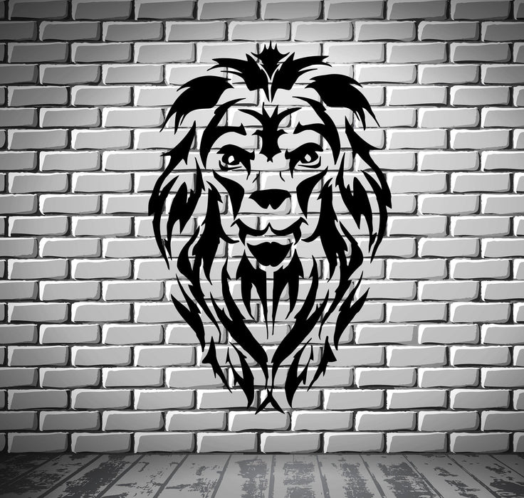 Wall Vinyl Art Sticker Lion Mane King of Jungle Unique Gift (m189)