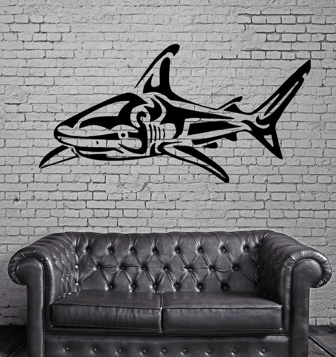 Wall Vinyl Art Sticker Shark Hunt Ocean Sea Marine Decor Unique Gift (m201)