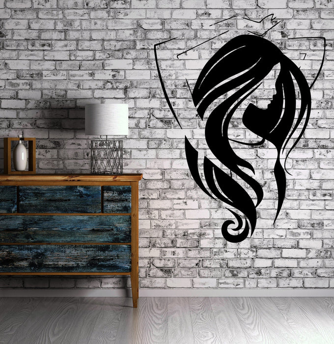 Beautiful Girl Long Hair Beauty Salon Decor Wall Mural Vinyl Sticker Art Unique Gift (m287)