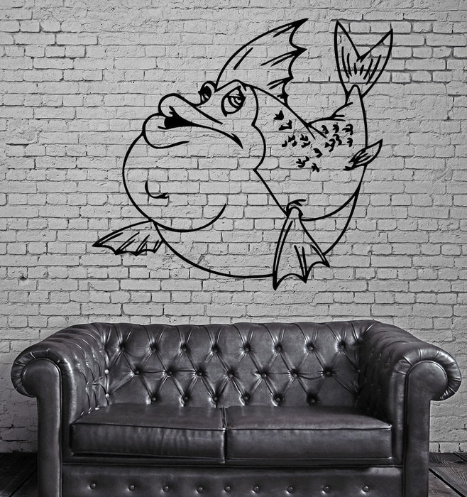 Wall Mural Vinyl Art Sticker Funny Fish Marine Animal Decor Kid Room Unique Gift (m338)