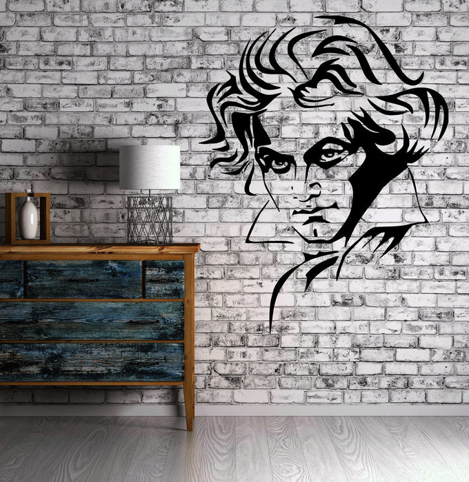 Wall Vinyl Art Sticker Ludwig van Beethoven Classic Music Decor Unique Gift (m347)