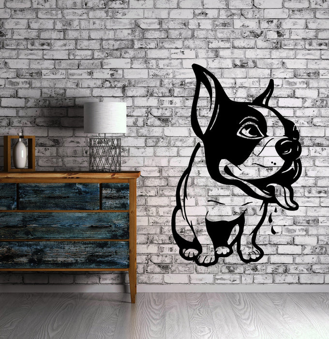 Wall Vinyl Art Sticker Cute French Bulldog Puppy Animal Decor Unique Gift (m348)