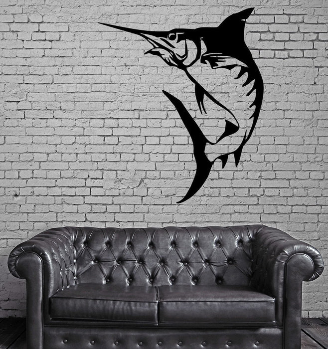 Wall Vinyl Art Sticker Marlin Fish Fishing Hobby Marine Animal Decor Unique Gift (m352)