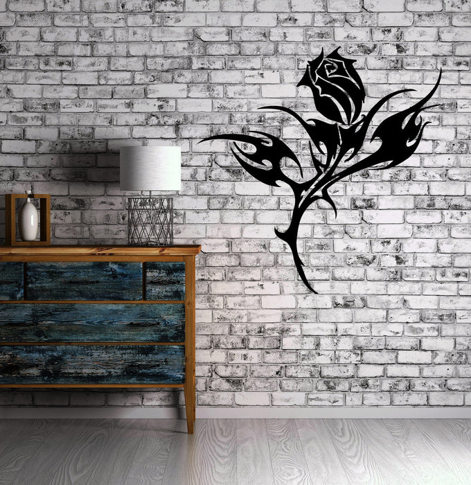 Wall Vinyl Art Sticker Tribal Roses and Thorns Design Floral Decor Unique Gift (m399)