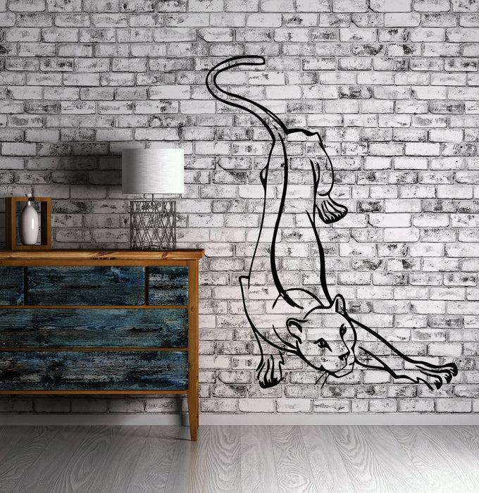 Wall Vinyl Art Sticker Panther Hunting Pose Asia Animal Unique Gift (m410)