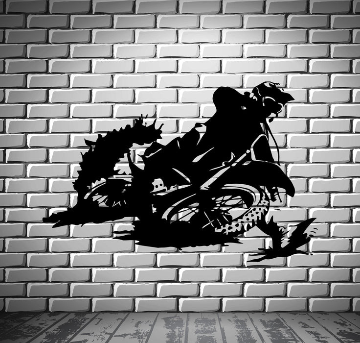 Wall Mural Vinyl Decal Sticker Motorcycle Racer Dirt Bike Motor Sport Decor Unique Gift (m416)
