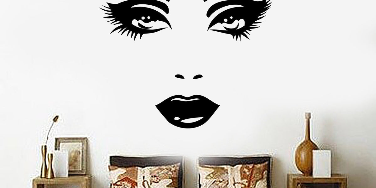 Wall Vinyl Sticker Eyes Face Woman Make up Beauty Salon Car Decal Mural Art  Decor LP2810 -  Denmark