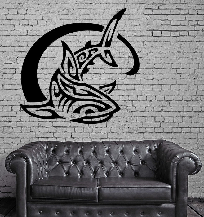 Requin et vague océan mer animal marin art décor mural vinyle autocollant cadeau unique M448