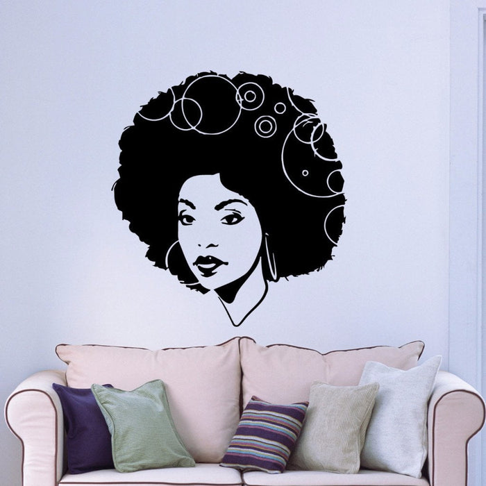 Wall Stickers Vinyl Decal Black Sexy Hot Gorgeous  African  Afro Hair em449 Unique Gift .