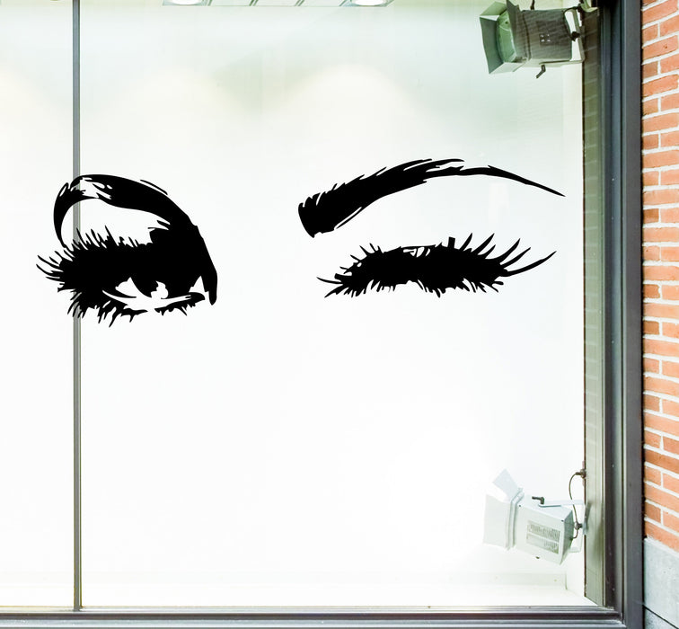 Window Vinyl Decal Shop Store Eyes Beauty Hair Salon Interior m462w