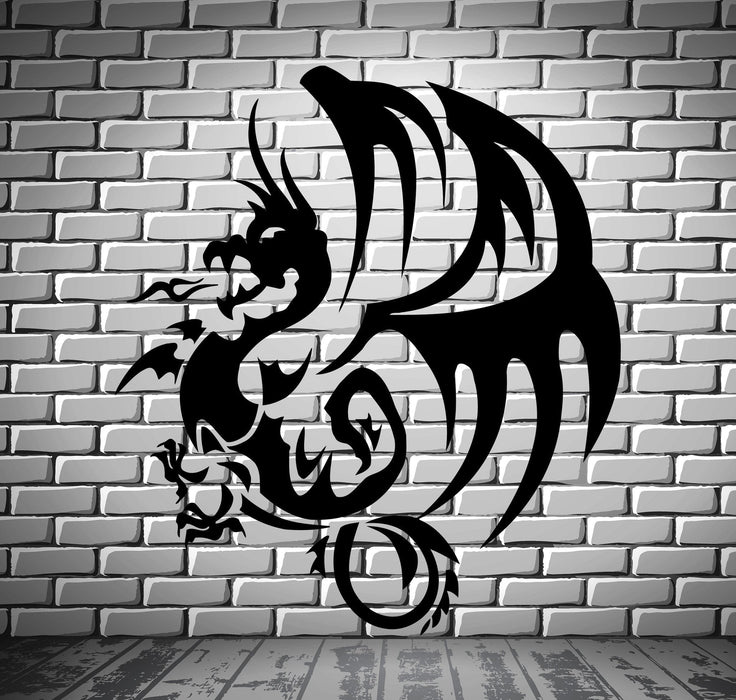 Fire Flying Dragon Medieval Tales Decor Wall Mural Vinyl Art Decal Sticker Unique Gift M480