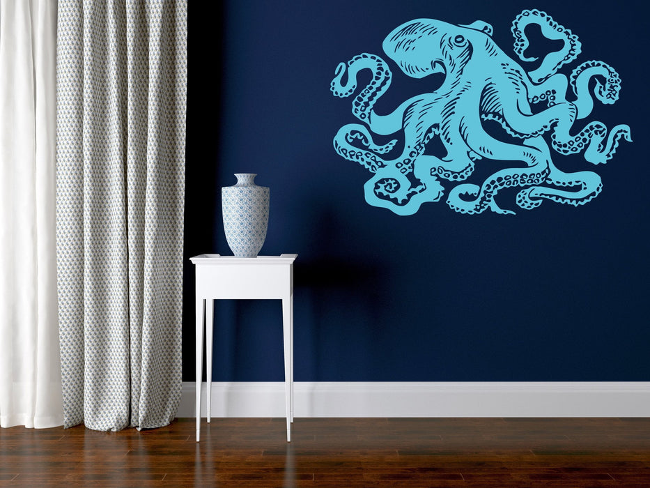 Vinyl Decal Wall Sticker Octopus Sea Ocean Beach House Decor Unique Gift (m485)