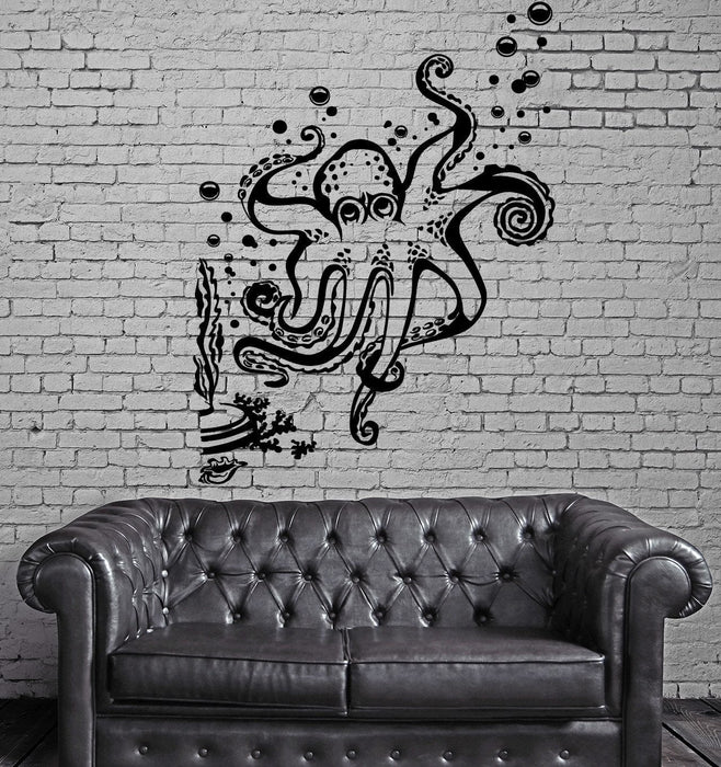 Octopus Seaweed Ocean Marine Sea Decor Wall Mural Vinyl Art Decal Sticker Unique Gift M490
