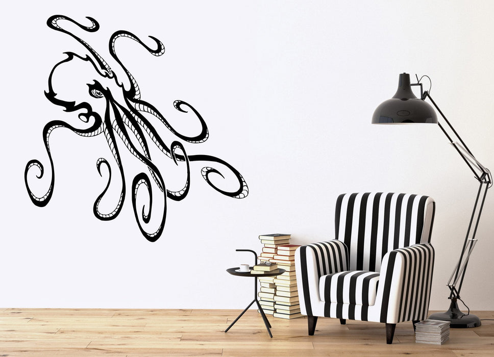 Tribal Octopus Ocean Sea Marine Animal Decor Wall MURAL Vinyl Art Sticker Unique Gift (m501)