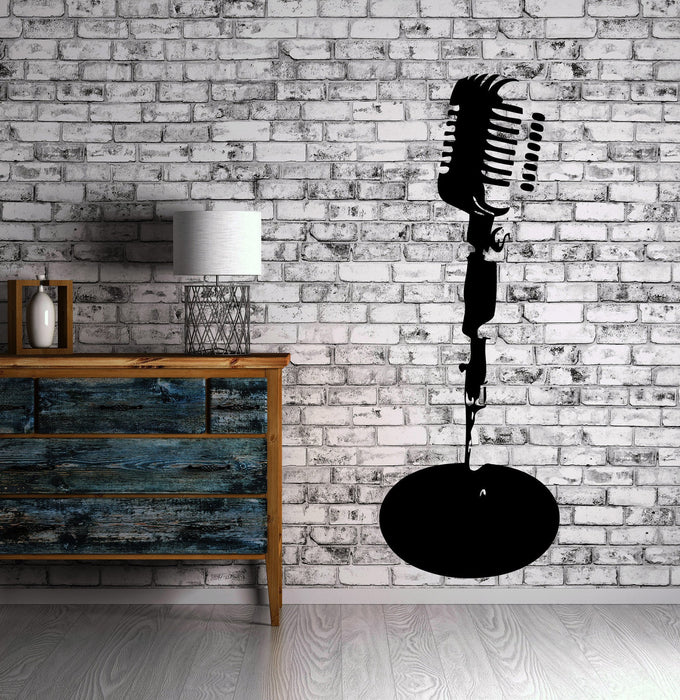 Microphone Stand Music Stage Jazz Wall Decor Mural Vinyl Decal Art Sticker Unique Gift M556