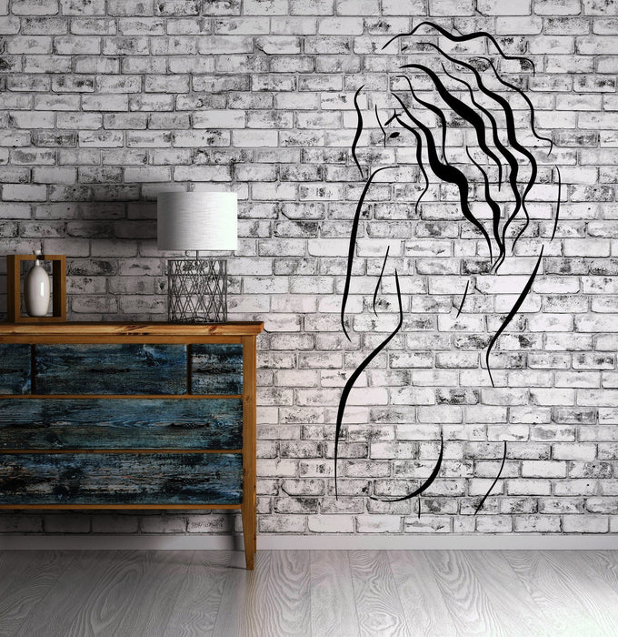 Beautiful Naked Woman Bare Back Wall Decor Mural Vinyl Decal Art Sticker Unique Gift M573
