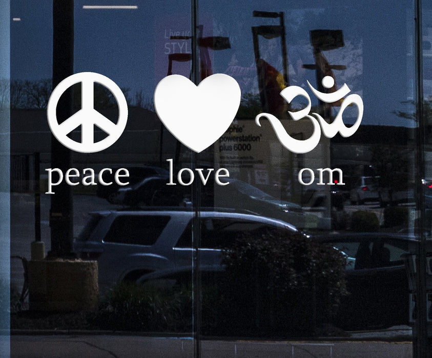Window and Wall MURAL Vinyl Art Sticker Om Peace Love Yoga Symbol Spirit Mind Body Decor Unique Gift M582w