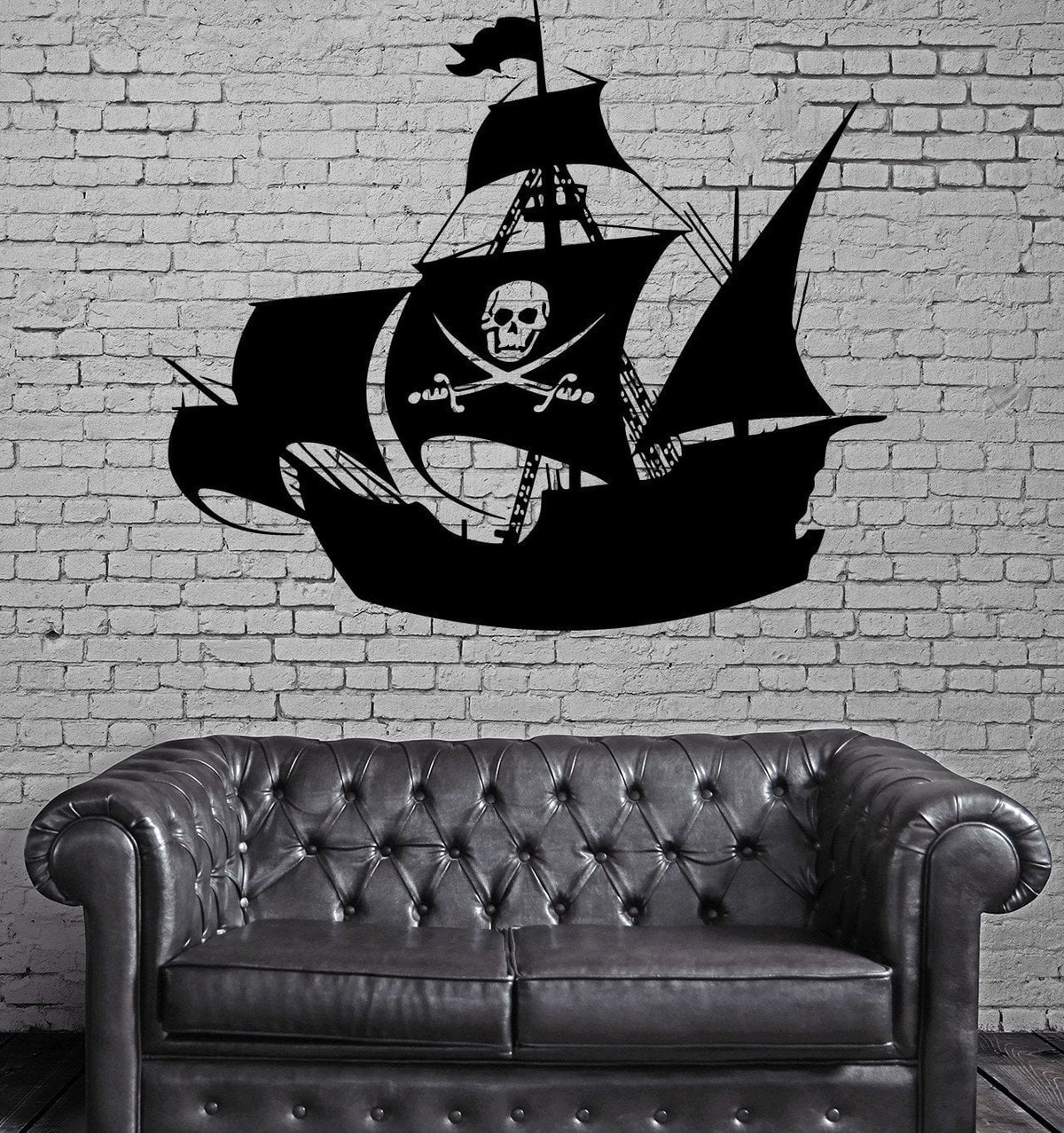 Pirate Ship Skeleton Sail Sea Decor Wall Mural Vinyl Decal Art Sticker ...