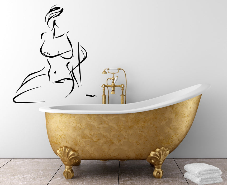 Sticker mural en vinyle représentant une femme aux courbes sexy en bikini et aux cheveux longs, cadeau unique M602