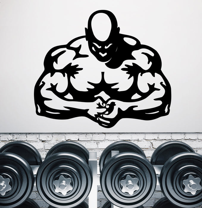 Виниловая наклейка на стену с изображением большого сильного мускулистого мужчины, декор для фитнес-зала, уникальный подарок (M645)
