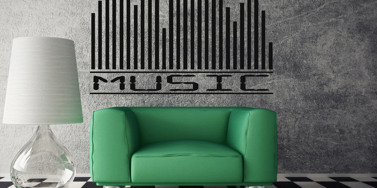Vinyl Decal Radio Music Equalizer Wall Vinyl Sticker Musical Radio Aud ...