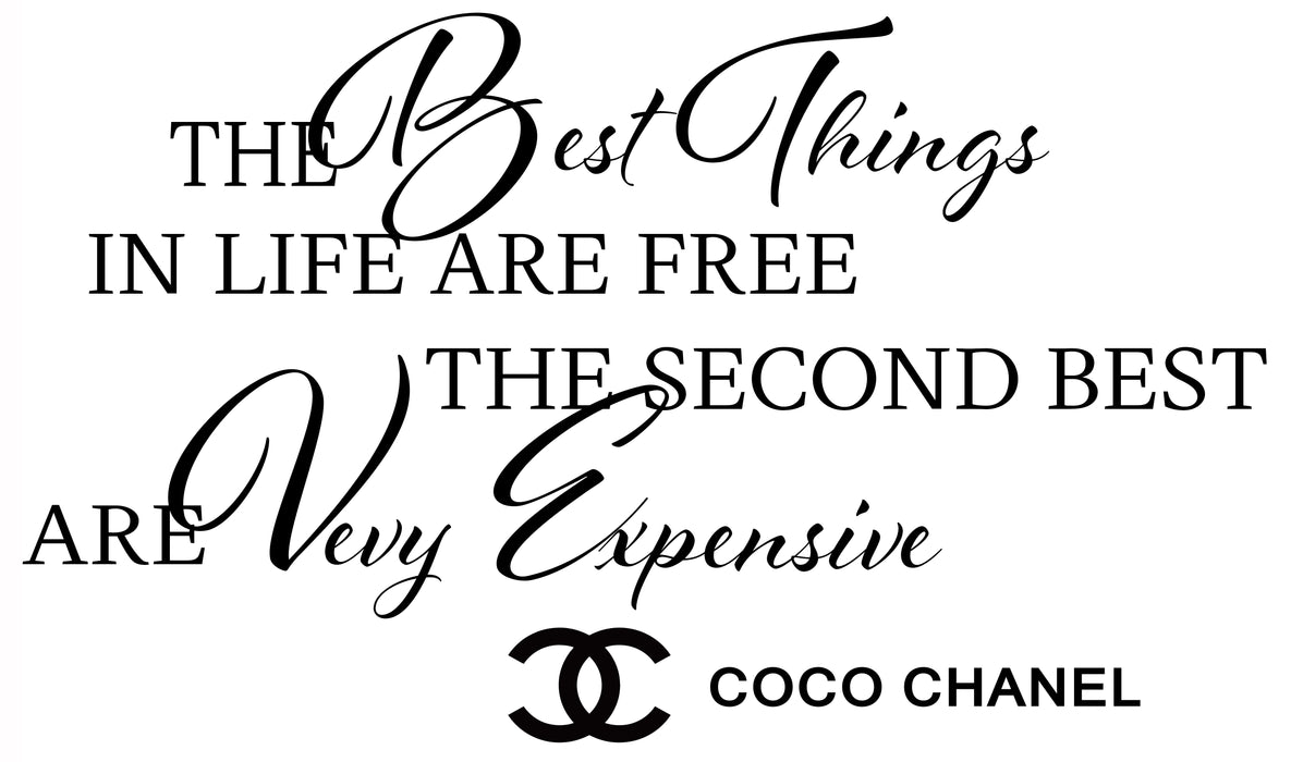 Chanel Quote Best things in Life are free Decal Wall Vinyl Art Sticker —  Wallstickers4you
