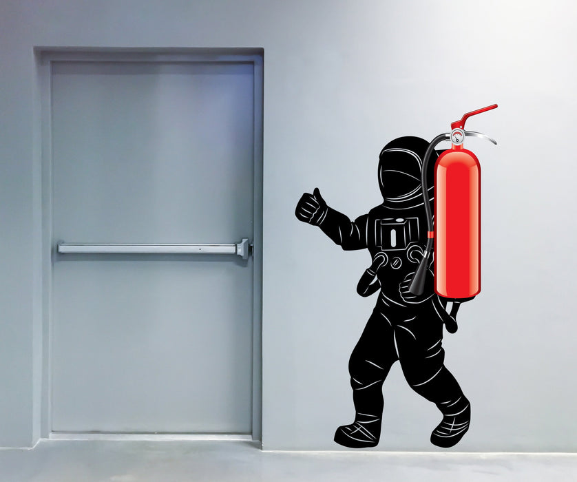 Vinyl Wall Decal Astronaut Spaceman Room Decoration for Office Stickers Mural 28.5 in x 46 in (Fire Extinguisher approx 23.6 in (60cm)) m756