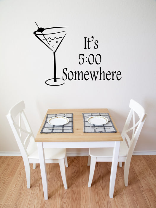 Vinyl decor for wall auto car door window Cocktail time It's Five O'clock somewhere quote Margarita Decor m774