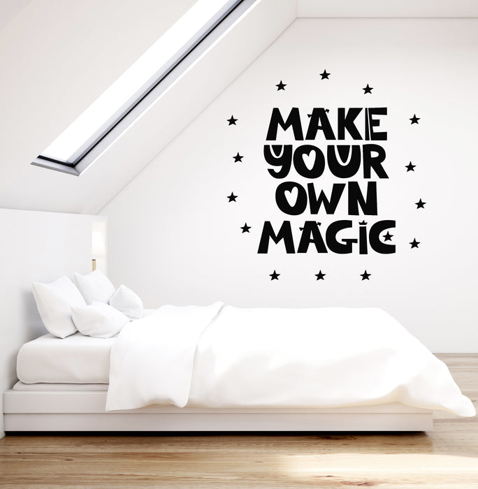 Vinyl Wall Decal Make You Own Magic Quote Words Stars Dreamlike Stickers Mural (g1018)