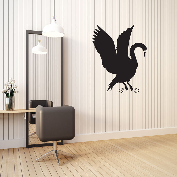 Majestic Swan Vinyl Wall Decal Living Room Bathroom Animal Decor Bird Stickers Mural (k010)