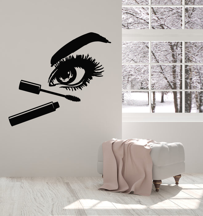 Vinyl Wall Decal Fashion Makeup Face Cosmetics Beauty Salon Mascara Stickers Mural (g4421)